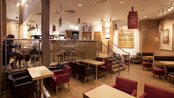 Inside view of a Pret A Manager our staff fitted